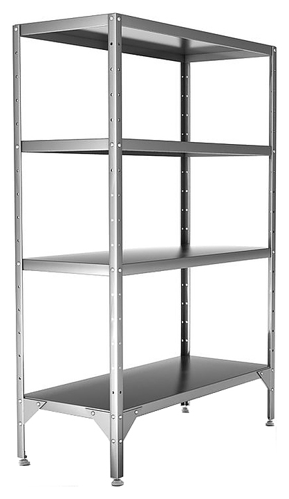 Стеллаж со сплошными полками HESSEN С-1,6x12x4/4 оц., полки перф.