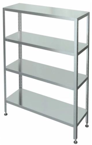 Стеллаж с 4-я сплошными полками МХМ С-4-0,5/0,95/1,8 (нержавейка)