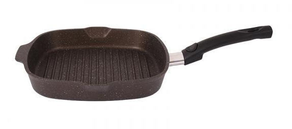 Сковорода гриль АП квадр. 280/280мм съем.руч кофей. мр. Marble Induction (4шт) - сгкмки281а (в)