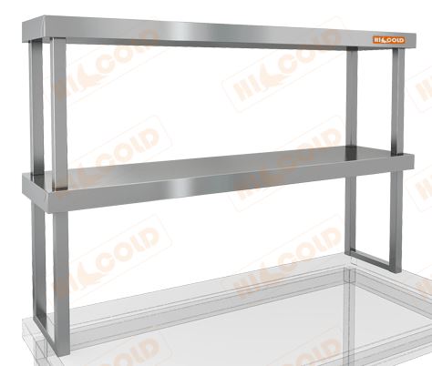 Полка нержавеющая настольная двойная HICOLD НПСТ2-14,85/3