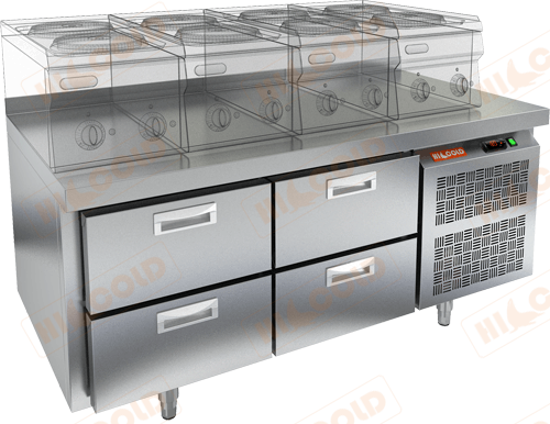 Стол охлаждаемый под тепловое оборудование HICOLD GN 22/TN LT