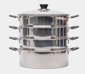 Мантоварка нерж д26см 3 секции 16,5л стекл/кр индукция капсул.дно SAKURA (8шт) - SA-673