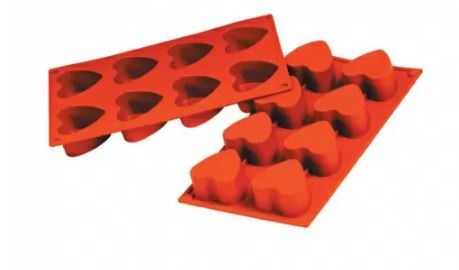 Форма силиконовая P.L. Proff Cuisine "Сердце" 8 ячеек d 60 мм, h 35 мм (30*17,5 см)