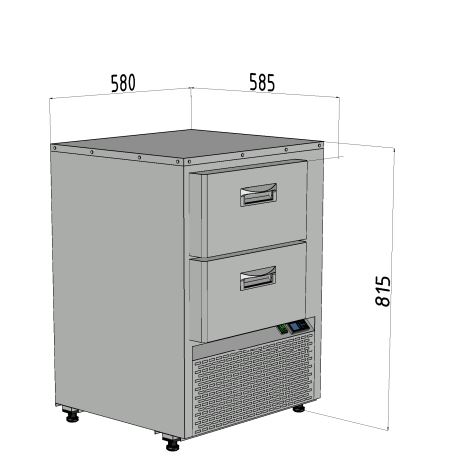Низкотемпературный холодильный стол FINIST НХСвсн-600-0/2, 2 выдвижных ящика, 580*585*815