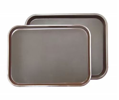 Поднос пластиковый прорезиненный коричневый 40*30 см, P.L. - BarWare