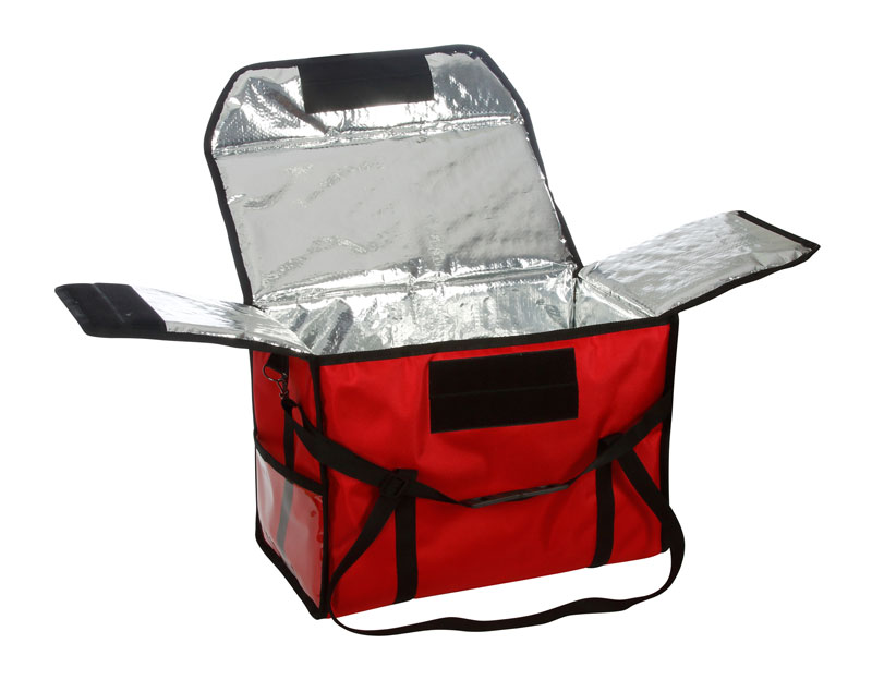 Термосумка для обедов 500х250х350 мм фольгированная (Красная)