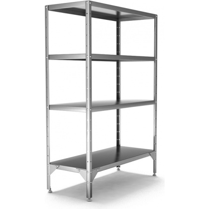 Стеллаж со сплошными полками HESSEN С-1200х600х2000/4 нерж