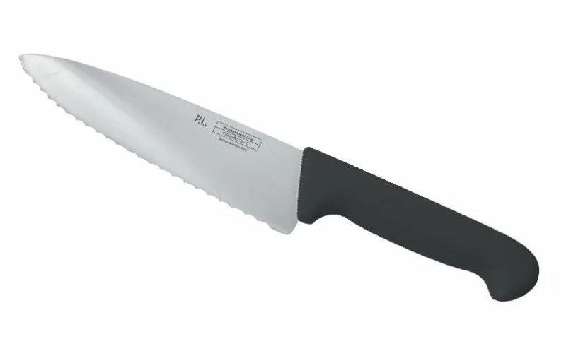 Нож PRO-Line поварской 20 см, черная пластиковая ручка, волнистое лезвие, P.L. Proff Cuisine