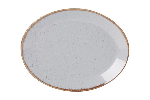 Тарелка 24 см овальная фарфор цвет серый Seasons