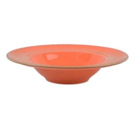 Тарелка глубокая 26 см с полями фарфор цвет оранжевый Seasons