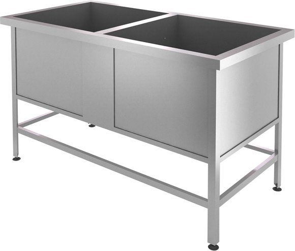 Ванна моечная двухсекционная CRYSPI ВМ 2/700/ВМЦ Э 2(L=1390, S=700, H=870, G=450)