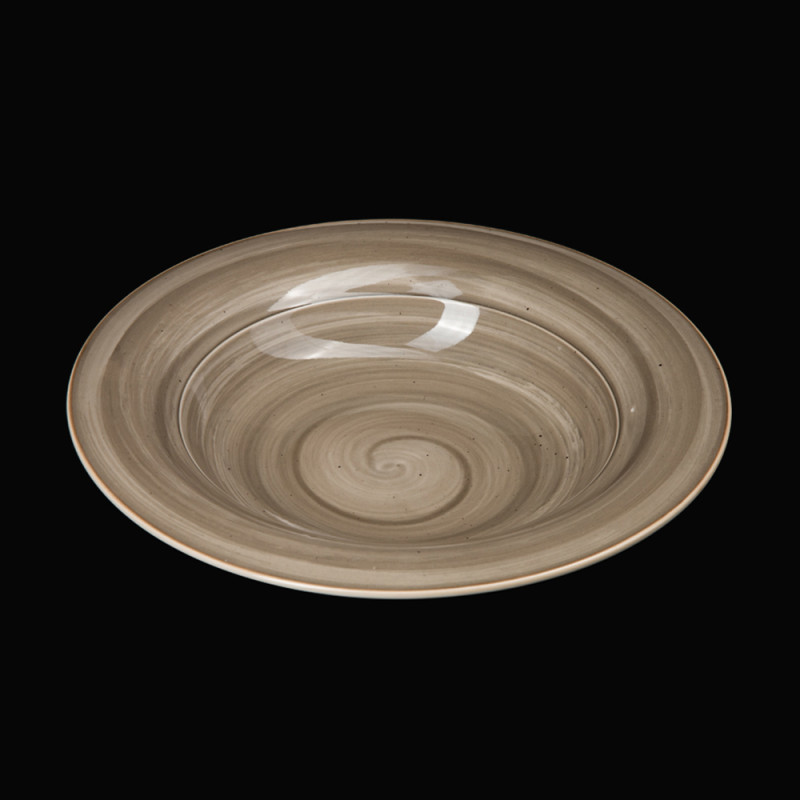 Тарелка для пасты 600 мл серо-коричневая «Corone Natura» [HL900650B]