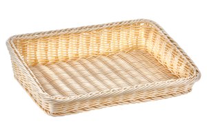 Корзинка пластиковая со скошенным бортом 380х260 мм бежевая [Beige 5450]