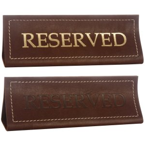 Табличка настольная Reserved из ременной кожи