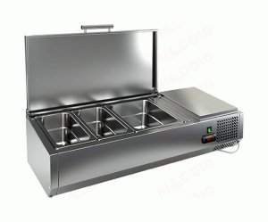 Витрина охлаждаемая настольная HICOLD VRTU 1 с крышкой к столу для пиццы PZE3-11/GN [284240]