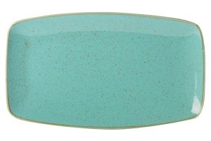 Тарелка прямоугольная 31*18 см фарфор цвет бирюзовый