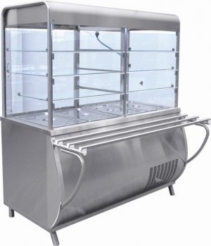 Прилавок-витрина холодильный ABAT Патша ПВВ(Н)-70М-С-НШ