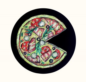 Доска меловая круглая Пицца D = 300 мм