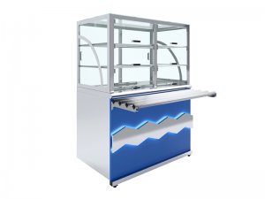 Прилавок холодильный Luxstahl ПХВ (С)- 1200 с ванной охлаждаемой Premium